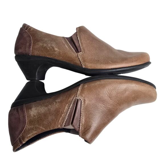 Leather Shootie Naot Brown Oxford Size 10 Heeled Slip On Shoes - Picture 10 of 11